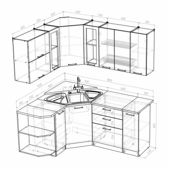 Кухонный гарнитур Лариса оптима 3 1500х1800 мм (Герда) в Сысерти - sysert.mebel-e96.ru