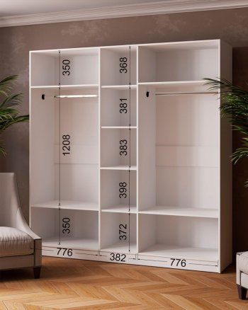 Шкаф 2000 мм Ларс с зеркалом белый (Микон) в Сысерти - sysert.mebel-e96.ru