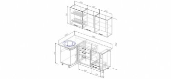 Угловой кухонный гарнитур Латте 1800х1000 мм в Сысерти - sysert.mebel-e96.ru