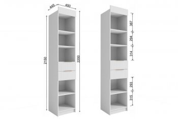 Стеллаж Лавис с ящиками СД 450.1/2 белый софт (ДСВ) в Сысерти - sysert.mebel-e96.ru