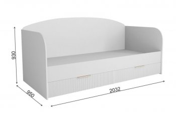 Кровать Лавис ДКД 2000.1 с ящиками белый софт (ДСВ) в Сысерти - sysert.mebel-e96.ru