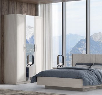 Шкаф распашной 1400 мм Лежер ШК-3103 холст белый (СанТан) в Сысерти - sysert.mebel-e96.ru