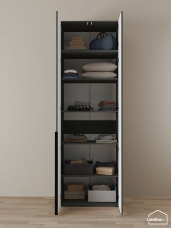 Шкаф с антресолью 800 мм Linnea MHR-2A-2 2450х800х510 (Графит-М 11.1.25) в Сысерти - sysert.mebel-e96.ru