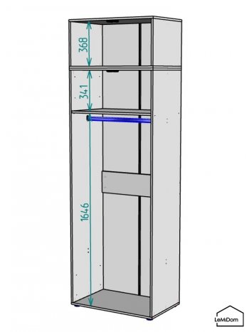 Шкаф с антресолью 800 мм Linnea MHR-2A-1 2450х800х510 (Графит-М 11.1.25) в Сысерти - sysert.mebel-e96.ru
