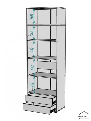 Шкаф с антресолью 800 мм Linnea MHR-2A-4 2450х800х510 (Белый-М 11.1.2) в Сысерти - sysert.mebel-e96.ru