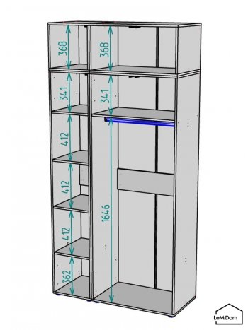 Шкаф с антресолью 1200 мм Linnea MHR-3A-1 2450х1200х510 (Белый-М 11.1.2) в Сысерти - sysert.mebel-e96.ru