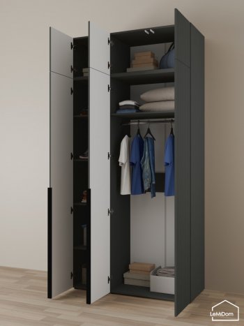 Шкаф с антресолью 1200 мм Linnea MHR-3A-1 2450х1200х510 (Графит-М 11.1.25) в Сысерти - sysert.mebel-e96.ru