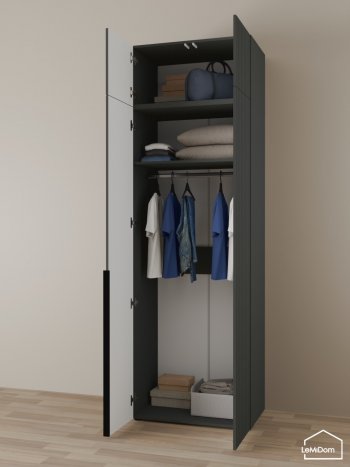 Шкаф с антресолью 800 мм Linnea MHR-2A-1 2450х800х510 (Графит-М 11.1.25) в Сысерти - sysert.mebel-e96.ru