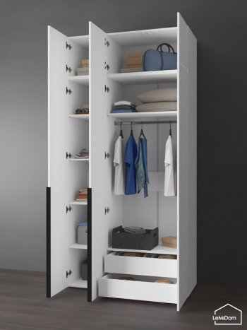 Шкаф с антресолью 1200 мм Linnea MHR-3A-2 2450х1200х510 (Белый-М 11.1.2) в Сысерти - sysert.mebel-e96.ru