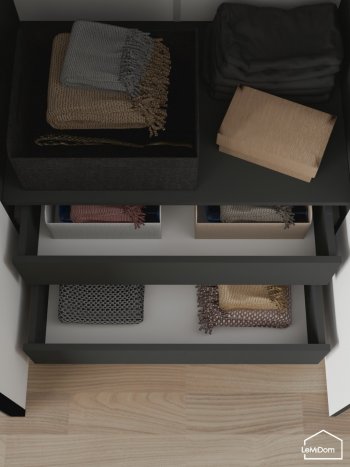 Шкаф с антресолью 1200 мм Linnea MHR-3A-2 2450х1200х510 (Графит-М 11.1.25) в Сысерти - sysert.mebel-e96.ru