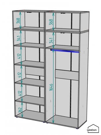 Шкаф с антресолью 1600 мм Linnea MHR-4A-1 2450х1600х510 (Белый-М 11.1.1) в Сысерти - sysert.mebel-e96.ru