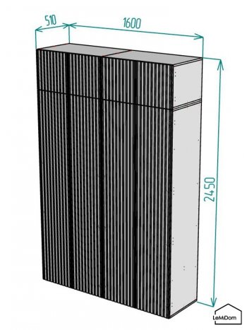 Шкаф с антресолью 1600 мм Linnea MHR-4A-1 2450х1600х510 (Белый-М 11.1.2) в Сысерти - sysert.mebel-e96.ru