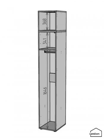 Шкаф с антресолью 400 мм Linnea MHR-1A-1 2450х400х510 (Белый-М 11.1.1) в Сысерти - sysert.mebel-e96.ru