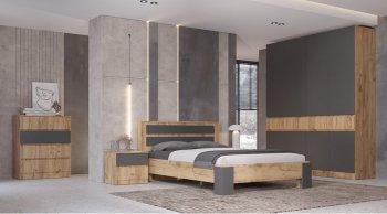 Спальный гарнитур Ленора вотан/графит, модульный (Лин) в Сысерти - sysert.mebel-e96.ru