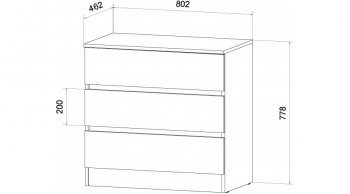 Комод 3 ящика Ленора вотан/Графит (Лин) в Сысерти - sysert.mebel-e96.ru