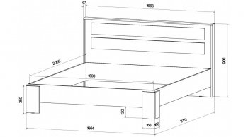 Кровать двуспальная Ленора вотан/Кашемир (Лин) в Сысерти - sysert.mebel-e96.ru