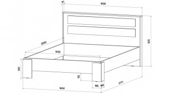 Кровать двуспальная Ленора вотан/Кашемир (Лин) в Сысерти - sysert.mebel-e96.ru