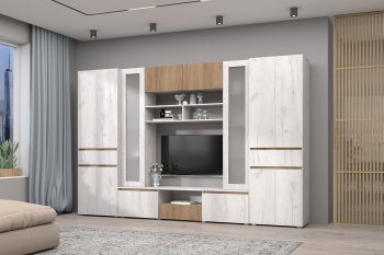 Стенка Лиана комп.2 крафт (Зарон) в Сысерти - sysert.mebel-e96.ru