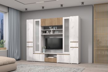 Стенка Лиана комп.3 крафт (Зарон) в Сысерти - sysert.mebel-e96.ru