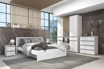 Спальный гарнитур Лиана графит, модульный (Зарон) в Сысерти - sysert.mebel-e96.ru