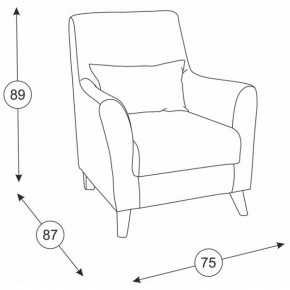 Либерти кресло, ткань ТК 231, ШхГхВ 75х87х89 см. в Сысерти - sysert.mebel-e96.ru