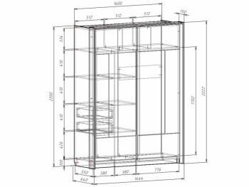 Шкаф-купе 1600 мм Либерти (Росток) в Сысерти - sysert.mebel-e96.ru