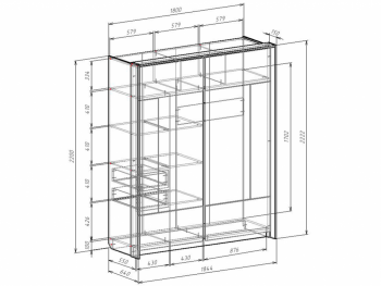 Шкаф-купе 1800 мм Либерти (Росток) в Сысерти - sysert.mebel-e96.ru