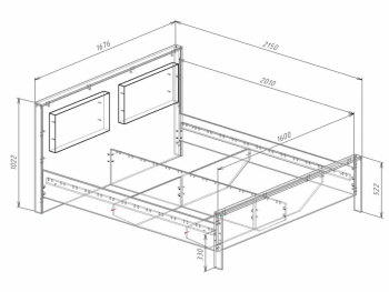 Кровать Либерти 1600/1800 мм с плитой 22 (Росток) в Сысерти - sysert.mebel-e96.ru