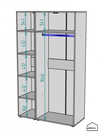 Шкаф Linnea MHR-3-1 2050х1200х510 (Белый-М 11.1.2) в Сысерти - sysert.mebel-e96.ru