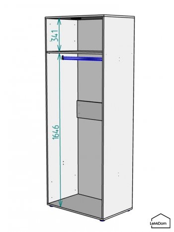 Шкаф Linnea MHR-2 2050х800х510 (Графит-М 11.1.25) в Сысерти - sysert.mebel-e96.ru