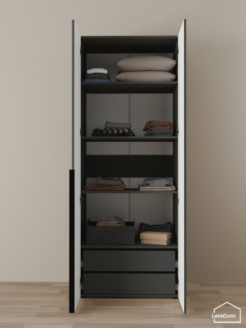 Шкаф Linnea MHR-2-3 2050х800х510 (Графит-М 11.1.25) в Сысерти - sysert.mebel-e96.ru