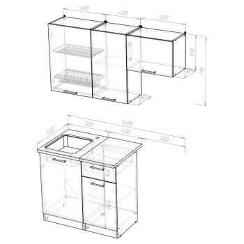 Кухонный гарнитур Лира медиум 1400 мм (Герда) в Сысерти - sysert.mebel-e96.ru