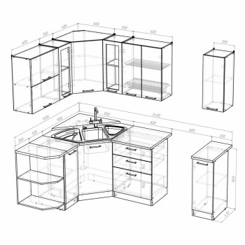 Кухонный гарнитур Лира оптима 1500х1800 мм (Герда) в Сысерти - sysert.mebel-e96.ru