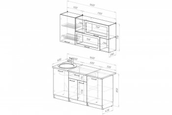 Кухонный гарнитур Лотос стандарт 1600 мм (Герда) в Сысерти - sysert.mebel-e96.ru