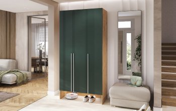 Шкаф прихожая 1200 мм Луна крафт/мени грин (Миф) в Сысерти - sysert.mebel-e96.ru
