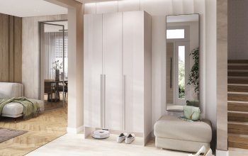 Шкаф прихожая 1200 мм Луна белый/белый (Миф) в Сысерти - sysert.mebel-e96.ru