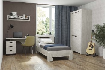 Набор детской мебели Лючия бетон, модульный (Олмеко) в Сысерти - sysert.mebel-e96.ru