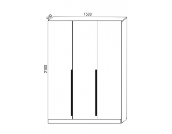 Шкаф распашной 1500 мм М6-3.5 Б+Б+Б 150 + ящики (М6) в Сысерти - sysert.mebel-e96.ru