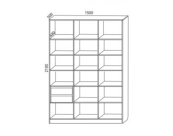 Шкаф распашной 1500 мм М6-3.5 Б+Б+Б 150 + ящики (М6) в Сысерти - sysert.mebel-e96.ru