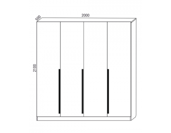 Шкаф распашной 2000 мм  М6-4.2 Б+П+Б 200+4 ящика (М6) в Сысерти - sysert.mebel-e96.ru