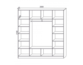 Шкаф распашной 2000 мм  М6-4.2 Б+П+Б 200 (М6) в Сысерти - sysert.mebel-e96.ru