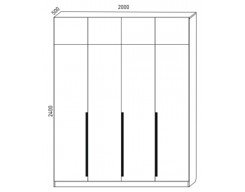 Шкаф распашной 2000 мм М6-4.3 П+Б+Б+П + антресоль (М6) в Сысерти - sysert.mebel-e96.ru