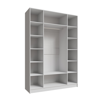 Шкаф Мадрид 1600 мм с зеркалом белый (Текс) в Сысерти - sysert.mebel-e96.ru