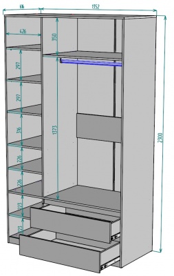 Шкаф Мальта 1350 мм Графит в Сысерти - sysert.mebel-e96.ru