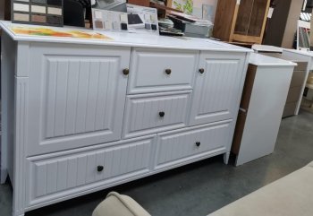 Комод 2 двери, 4 ящика Мэгги (Белый) (БМ) в Сысерти - sysert.mebel-e96.ru
