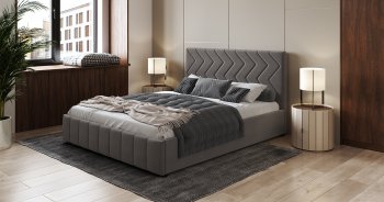 Кровать с подъемным механизмом Милана 1400 (серо-коричневый) (НиК) в Сысерти - sysert.mebel-e96.ru