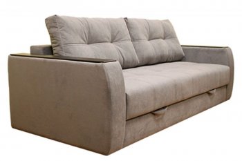 Диван Милан 3, НПБ, ткань Монако 06 (серый) (Хит Диван) в Сысерти - sysert.mebel-e96.ru