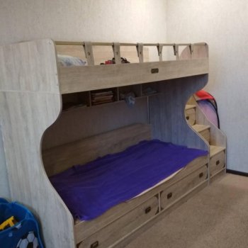 Кровать двухъярусная с лесенкой Мираж-1 (Росток) в Сысерти - sysert.mebel-e96.ru