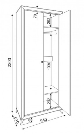 Шкаф 2-х дверный Саванна М25 (Риннер) в Сысерти - sysert.mebel-e96.ru