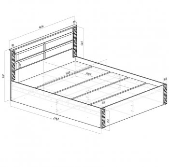 Кровать двуспальная Монако КР-16 кашемир (БТС) в Сысерти - sysert.mebel-e96.ru